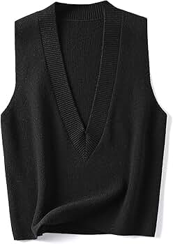 Blostirno Women's Sweater Vest V Neck Knit Pullover Vests
